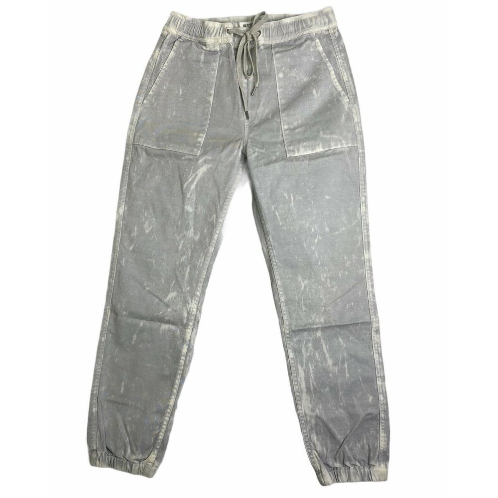 Hudson Mens Gray Flat Front Acid Wash Pockets Drawstring Jogger Pants S/P